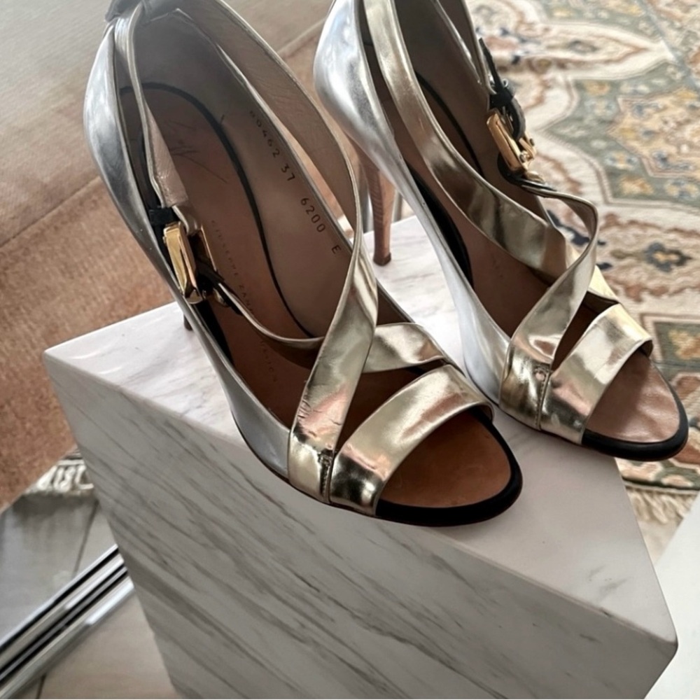 Giuseppe Zanotti Silver and Gold Heels